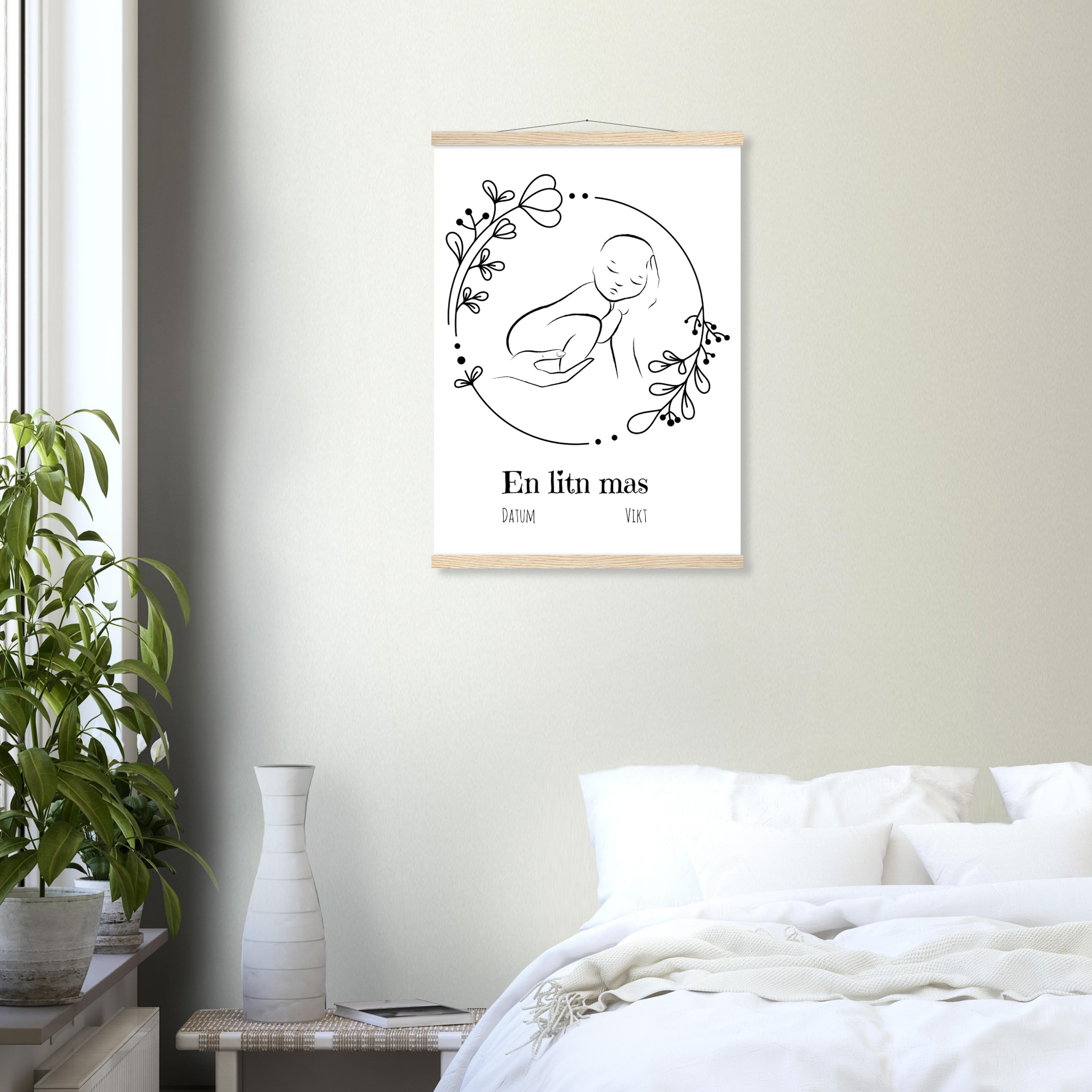 stor poster väggupphängd födelsetavla egen design en litn mas